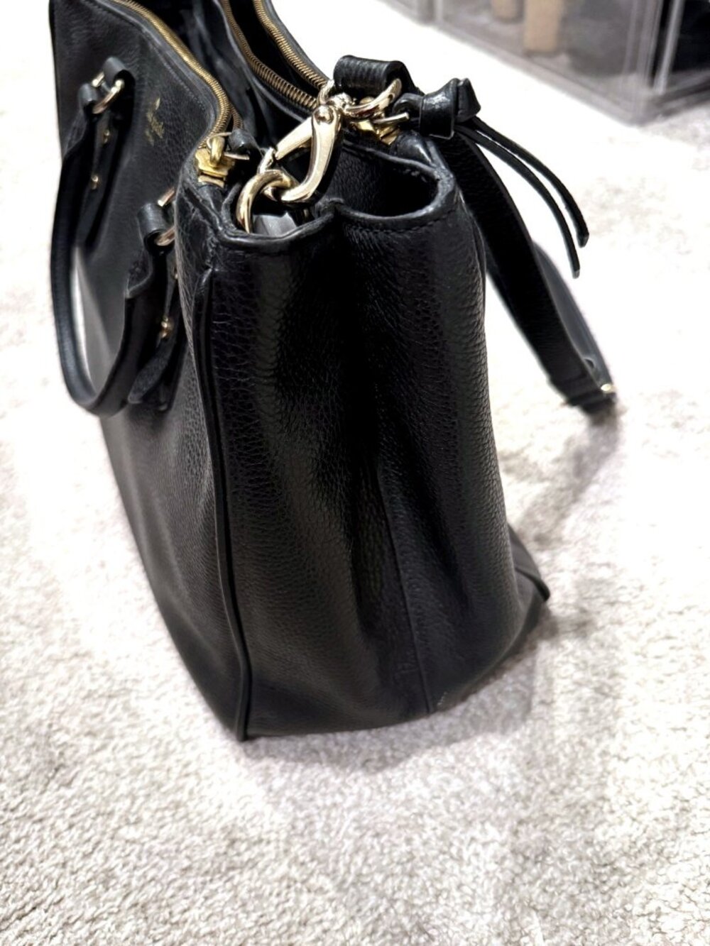 Kate Spade Avie Chester Street Black Pebbled Leather Tote